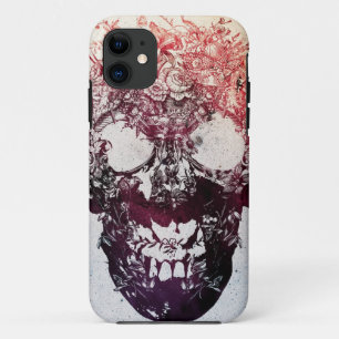 花のスカル iPhone 11 ケース