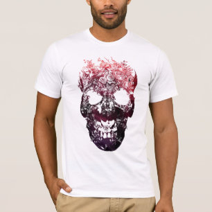 花のスカル Tシャツ