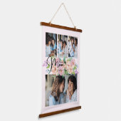花のスクリプト愛ママ4 Photo Collage 吊り下げ型タペストリー (傾斜あり)