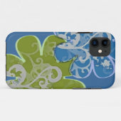 花のスクロール(青/緑) Case-Mate iPhoneケース (裏面(横))