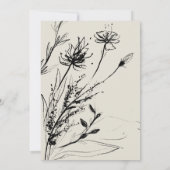 花のスケッチ ボタニカル 手描き レトロな紙 招待状 (裏面)