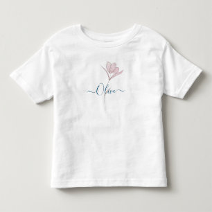 花のスケッチ 水彩画 オーダーメイド トドラーTシャツ