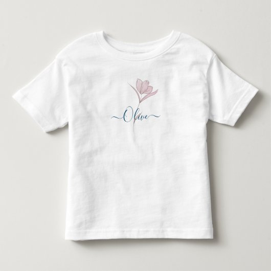 花のスケッチ 水彩画 オーダーメイド トドラーTシャツ (正面)