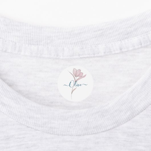 花のスケッチ 水彩画 オーダーメイド ラベル (貼付)