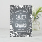 花のスケッチ Save The Date - 黒板 セーブザデート (スタンド正面)