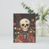 花のスケルトン ポストカード (スタンド正面)