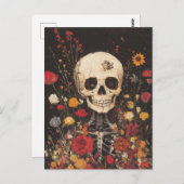 花のスケルトン ポストカード (正面/裏面)