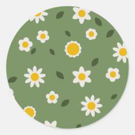 花のステッカー - ブルーム＆スティック ラウンドシール