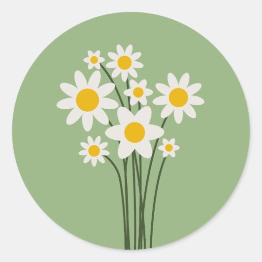 花のステッカー - Bloom & Stick ラウンドシール (正面)