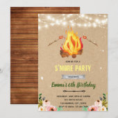 花のスモア・焚き火・BBQパーティー 招待状 (正面/裏面)