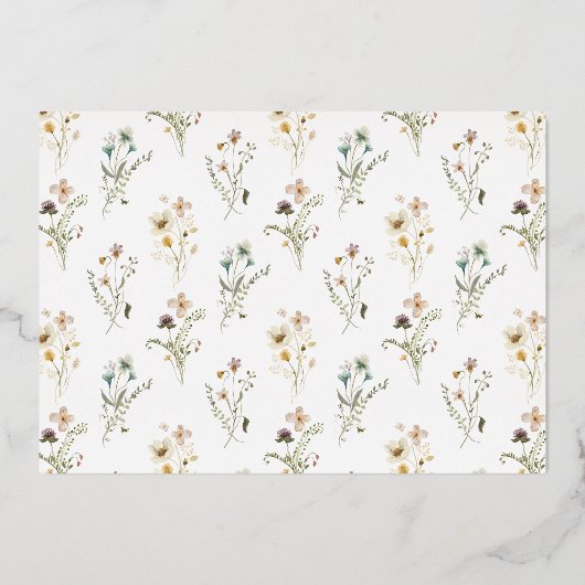 花のセーブ・ザ・デート・箔張り招待状 箔招待状 (裏面)