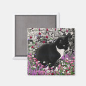 花のソバカスIIマグネット – Tuxedo Cat マグネット (正面/裏面)