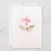 花のゾウさん 女の子 ベビーシャワー 招待状 (裏面)