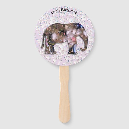 花のゾウ ハンドファン (正面)