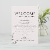 花のタイポグラフィーウェルカムレター＆旅程 プログラム (スタンド正面)