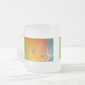 花のタンポポのウェディングシャワー愛絵画 フロストグラスマグカップ (正面左)