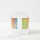 花のタンポポのウェディングシャワー愛絵画 フロストグラスマグカップ (中央)