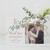 花のダスティローズ フォト ウェディング サンキューカード (スタンド正面)