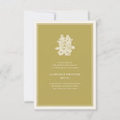 花のダブルハピネス中華ウェディングレセプション 招待状 (正面)