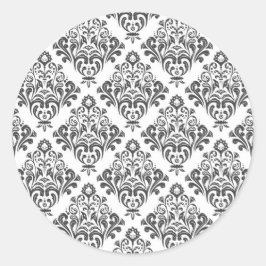 花のダマスク織のオーナメント ラウンドシール