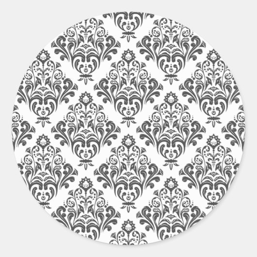 花のダマスク織のオーナメント ラウンドシール (正面)