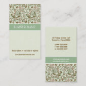 花のダマスク織のトリミングの名刺 名刺 (正面/裏面)