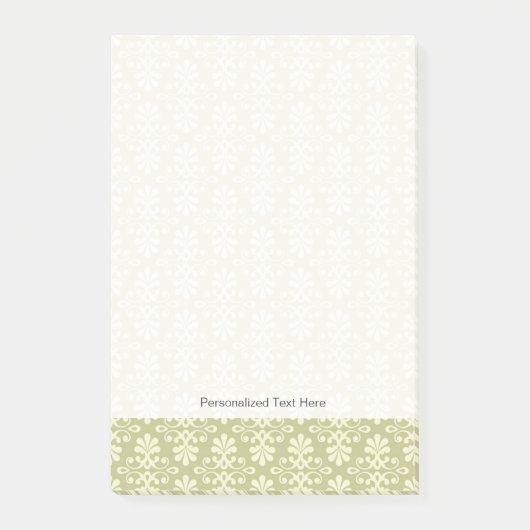 花のダマスク織の壁紙 ポストイット (正面)