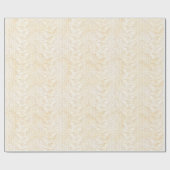 花のダマスク織クリームおよびベージュ結婚式 ラッピングペーパー (フラット)