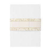 花のダマスク織クリームおよびベージュ結婚式 招待状ベリーバンド (裏面例)