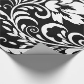 花のダマスク織パターン ラッピングペーパー (角)