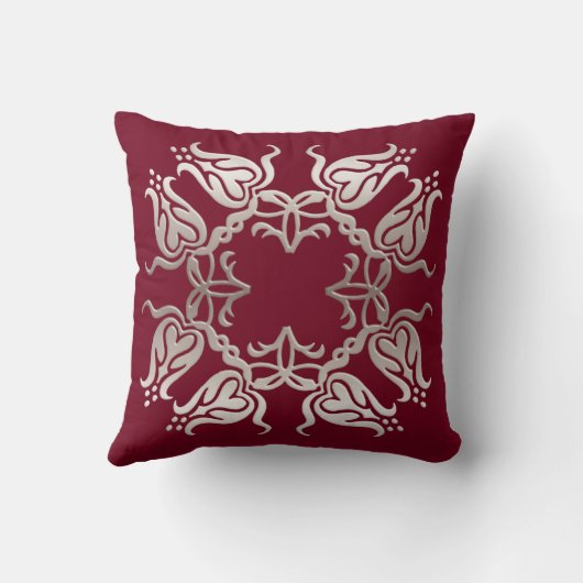 花のダマスク織金element.monogram. クッション (裏面)