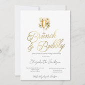花のチャンピエーンブランチ & バブル ブライズシャワー 招待状 (正面)
