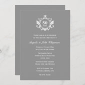 花のチャーム アニバーサリーまたは誕生日招待状 - 招待状 (正面/裏面)