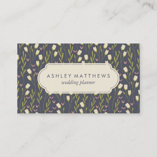 花のチューリップパターンプロフェッショナル 名刺 (正面)