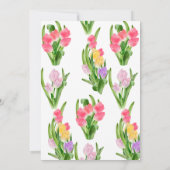 花のチューリップ | ブライダルシャワー 招待状 (裏面)