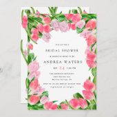 花のチューリップ | ブライダルシャワー 招待状 (正面/裏面)