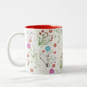 花のツートーンマグ ツートーンマグカップ (左)