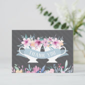 花のティーカップ感謝カード サンキューカード (スタンド正面)