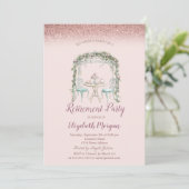 花のティーカップ ローズゴールド ボケ 退職 招待状 (スタンド正面)