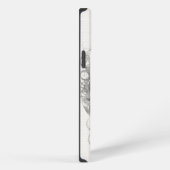 花のテクスチャー効果のある女性の顔 iPhoneケース (右側面)