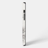 花のテクスチャー効果のある女性の顔 iPhoneケース (左側面)