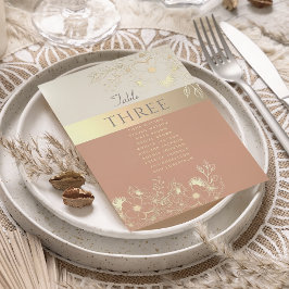 花のテラコッタ ウェディング シーティング チャート