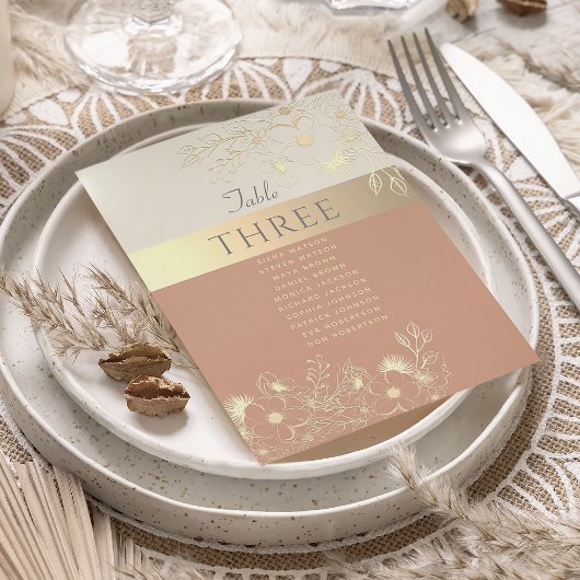 花のテラコッタ ウェディング シーティング チャート