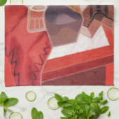 花のテーブルにJuan Grisによるヴィンテージ・キュービズム キッチンタオル (折り畳み)