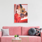 花のテーブルにJuan Grisによるヴィンテージ・キュービズム キャンバスプリント (インサイチュ (リビング))