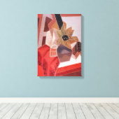 花のテーブルにJuan Grisによるヴィンテージ・キュービズム キャンバスプリント (インサイチュ (ウッドフロア))