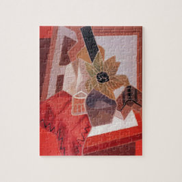 花のテーブルにJuan Grisによるヴィンテージ・キュービズム ジグソーパズル