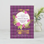 花のテーブルの設定のリハーサルの夕食の招待状 招待状 (スタンド正面)