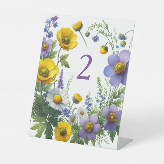 花のテーブルナンバー 台座サイン (正面)