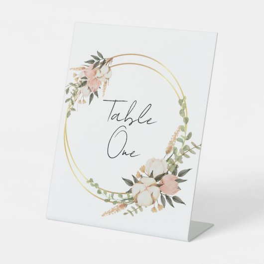 花のテーブルナンバー 台座サイン (正面)